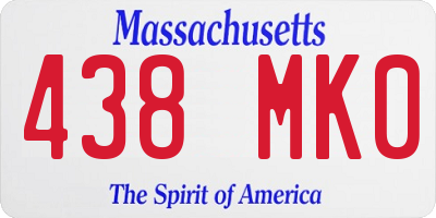 MA license plate 438MK0