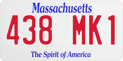 MA license plate 438MK1