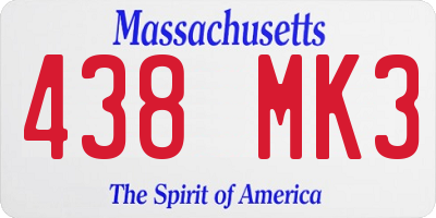 MA license plate 438MK3