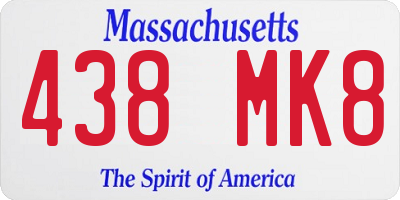 MA license plate 438MK8