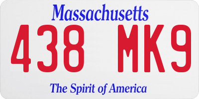 MA license plate 438MK9
