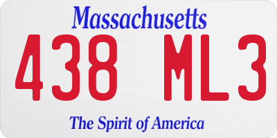 MA license plate 438ML3