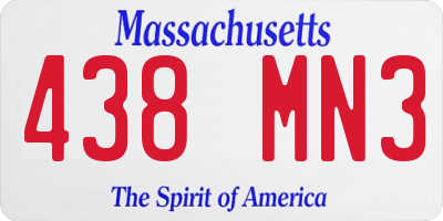 MA license plate 438MN3
