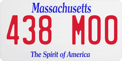 MA license plate 438MO0