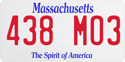 MA license plate 438MO3