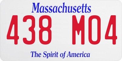 MA license plate 438MO4