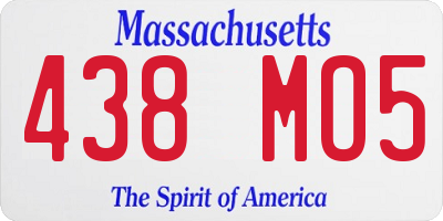 MA license plate 438MO5