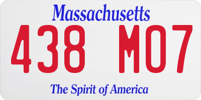 MA license plate 438MO7