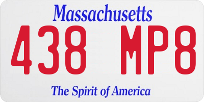 MA license plate 438MP8