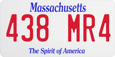 MA license plate 438MR4
