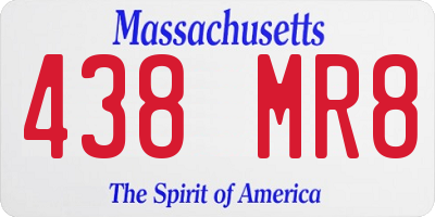 MA license plate 438MR8