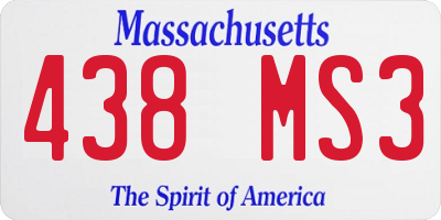 MA license plate 438MS3