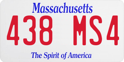 MA license plate 438MS4