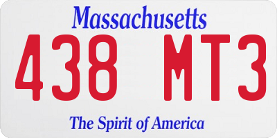 MA license plate 438MT3