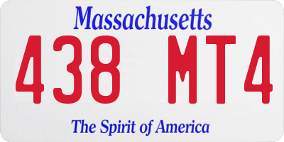 MA license plate 438MT4