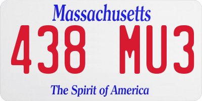 MA license plate 438MU3