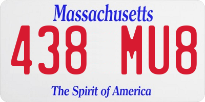 MA license plate 438MU8