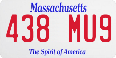 MA license plate 438MU9