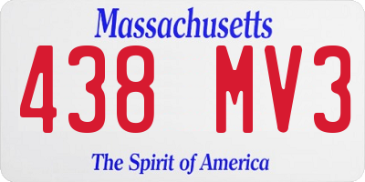 MA license plate 438MV3