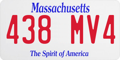 MA license plate 438MV4