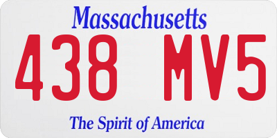 MA license plate 438MV5