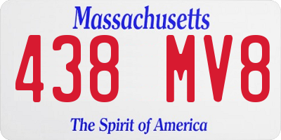 MA license plate 438MV8