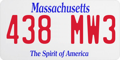MA license plate 438MW3