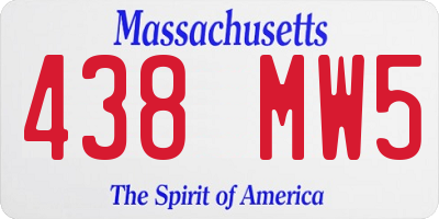 MA license plate 438MW5