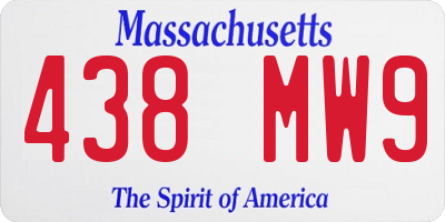 MA license plate 438MW9