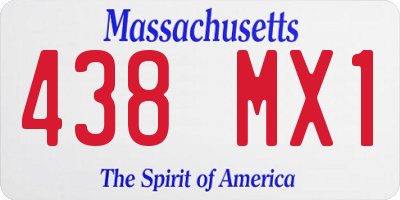 MA license plate 438MX1