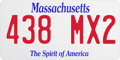 MA license plate 438MX2