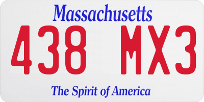 MA license plate 438MX3