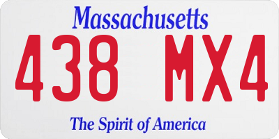 MA license plate 438MX4