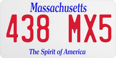 MA license plate 438MX5