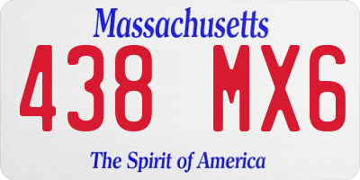 MA license plate 438MX6