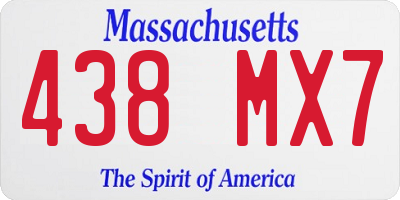 MA license plate 438MX7