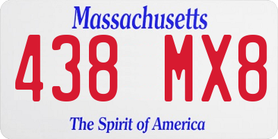 MA license plate 438MX8
