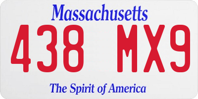 MA license plate 438MX9
