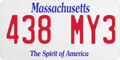 MA license plate 438MY3