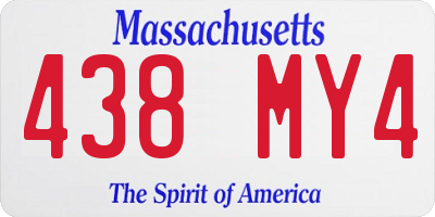 MA license plate 438MY4