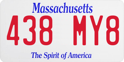 MA license plate 438MY8