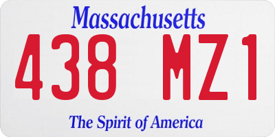 MA license plate 438MZ1