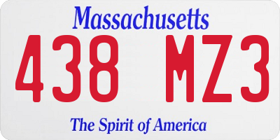 MA license plate 438MZ3