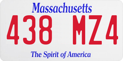 MA license plate 438MZ4