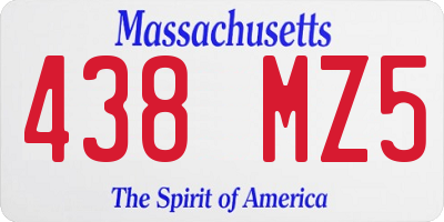 MA license plate 438MZ5