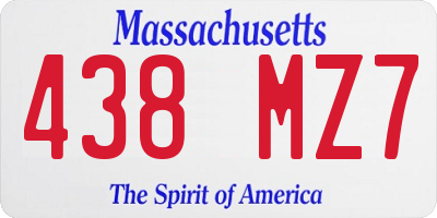 MA license plate 438MZ7