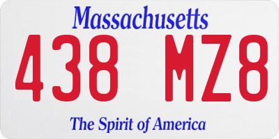 MA license plate 438MZ8