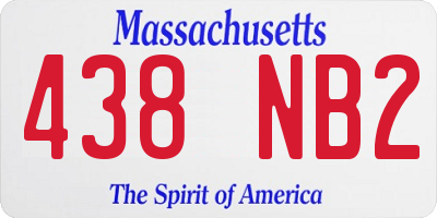 MA license plate 438NB2