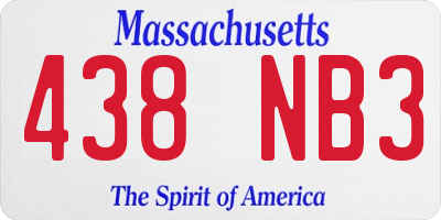 MA license plate 438NB3
