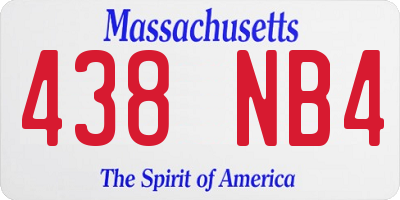 MA license plate 438NB4
